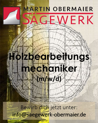 Sägewerk Obermaier: Stellenanzeige